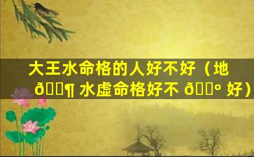 大王水命格的人好不好（地 🐶 水虚命格好不 🌺 好）